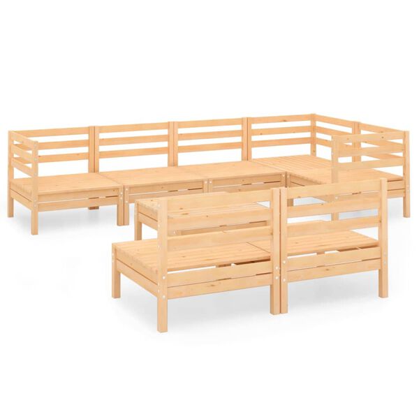 vidaXL Set Salotto da Giardino 8 pz in Legno Massello di Pino