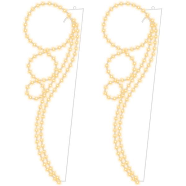 vidaXL Stringhe Luci a Forma di Palle 2pz Bianco Caldo 111,5x35x4,5cm