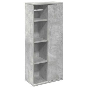vidaXL Mobile da Bagno con Portarotolo Grigio Cemento 39x22x90 cm