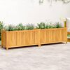 vidaXL Fioriera Giardino con Rivestimento 199x38,5x50 Massello Acacia