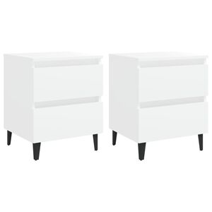 vidaXL Comodini 2 pz Bianco 40x35x50 cm in Legno Multistrato