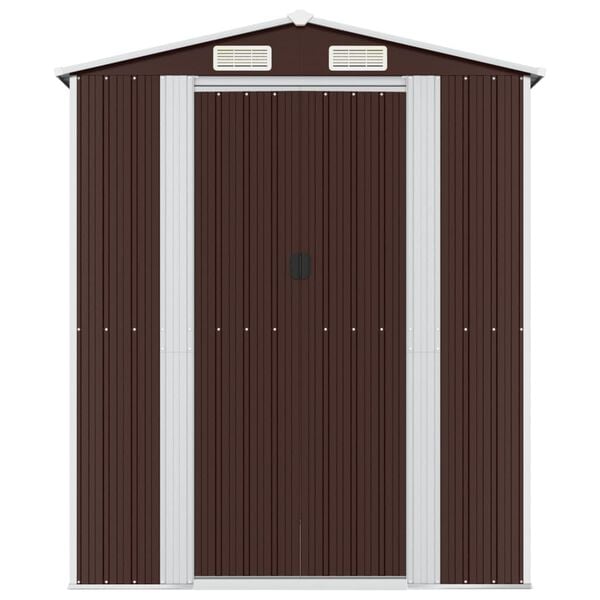 vidaXL Capanno da Giardino Marrone Scuro 192x606x223cm Acciaio Zincato