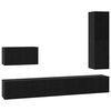 vidaXL Set mobile TV 4 pz Rovere Nero Legno ingegnerizzato