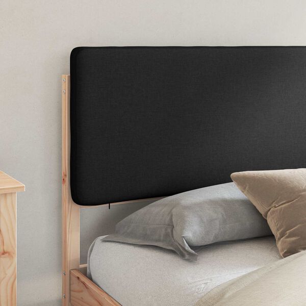 vidaXL Letto con Testiera Rivestita Nero 200 x 200 cm Pino massello