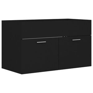 vidaXL Mobile Sottolavabo Nero 80x38,5x46 cm in Legno Multistrato