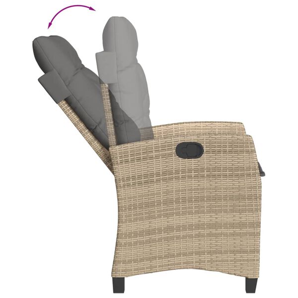 vidaXL Set da Pranzo da Giardino 5 pz con Cuscini Beige in Polyrattan