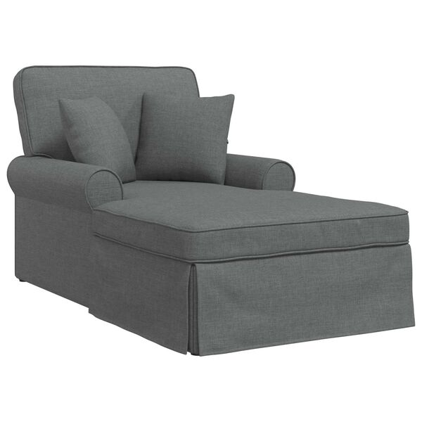 vidaXL Chaise Longe con Gonna Grigio scuro 91 x 157 x 91 cm Tessuto
