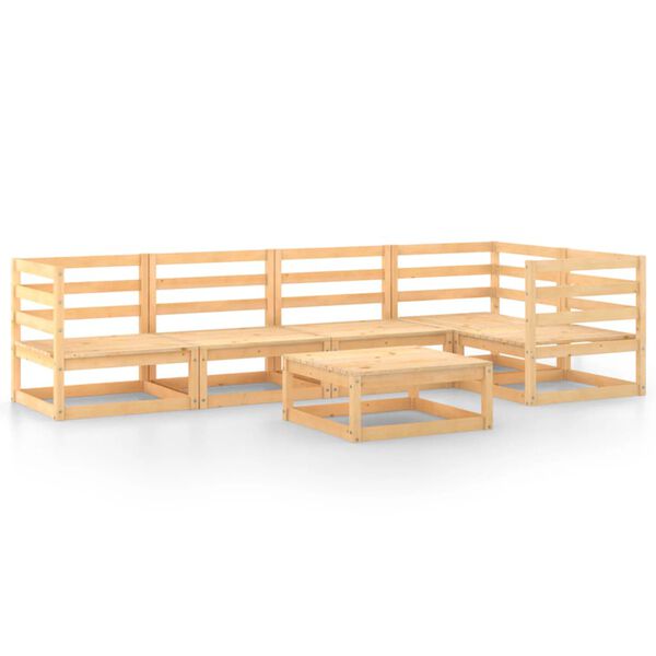 vidaXL Set Divani da Giardino 6 pz in Legno Massello di Pino
