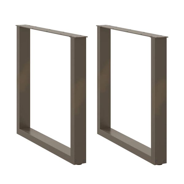 vidaXL Gambe per tavolo da pranzo a forma di U 2 pz in acciaio naturale 90x(72-73) cm
