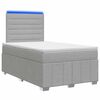 vidaXL Letto Box Spring LED con Materasso Grigio Chiaro 120 x 190 cm