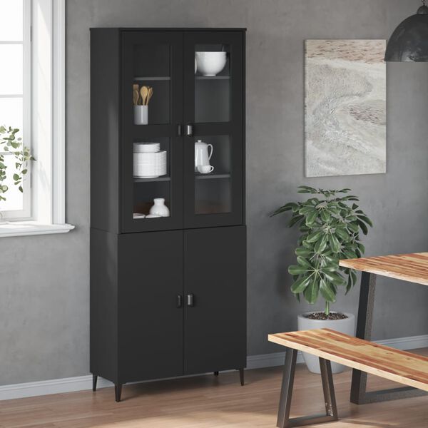 vidaXL Piano per Credenza VIKEN Nero in Legno Multistrato
