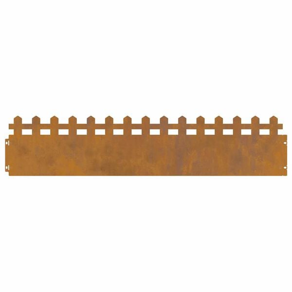 vidaXL Bordure per prato 10 pcs Ruggine 103 x 0,05 x 22 cm