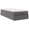 vidaXL Struttura Letto Pouf con Materasso Grigio 90x190 cm Similpelle