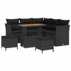 vidaXL Set Divano da Giardino 8 pcs Nero polyrattan