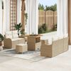 vidaXL Set Divano da Giardino con cuscino 8 pcs Beige e Crema