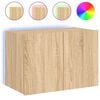 vidaXL Mobile TV a Parete con Luci LED Rovere Sonoma 60x35x41 cm
