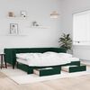 vidaXL Divano Letto Estraibile Cassetti Verde Scuro 100x200cm Velluto