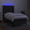 vidaXL Letto a Molle con Materasso e LED Nero 90x190 cm in Tessuto
