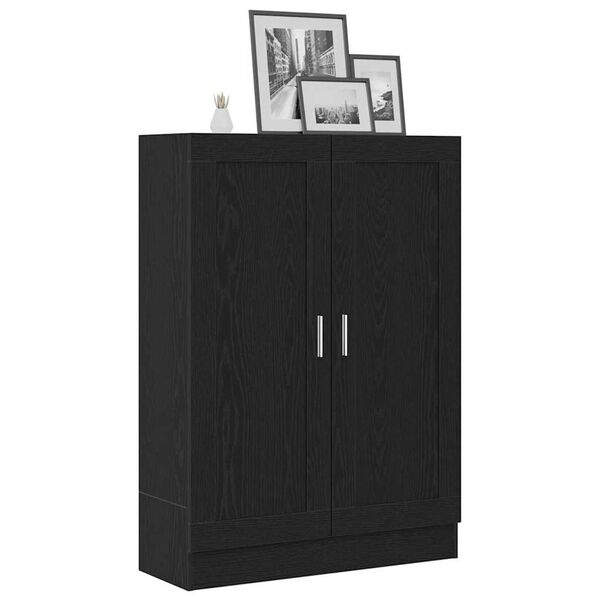 vidaXL Armadio per Libri Rovere Nero 82,5 x 30,5 x 115 cm