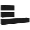 vidaXL Set mobile TV 4 pcs Rovere Nero Legno ingegnerizzato