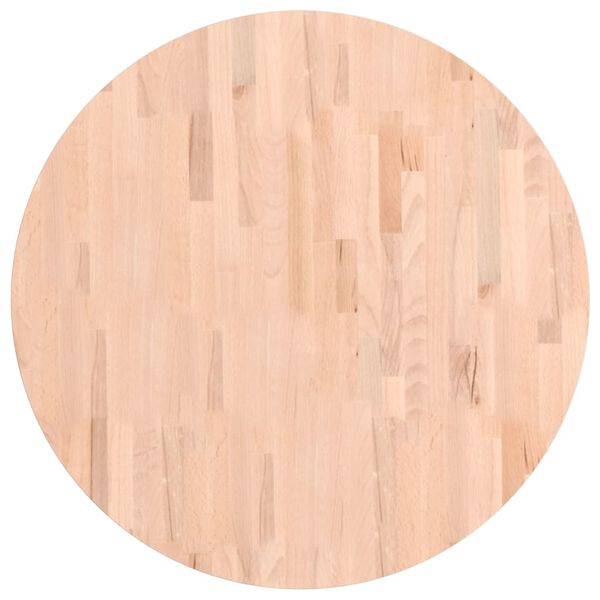 vidaXL Piano per Tavolo &Oslash;80x2,5 cm Rotondo in Legno Massello di Faggio