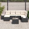 vidaXL Set Divano da Giardino 6 pcs Nero e Crema polyrattan