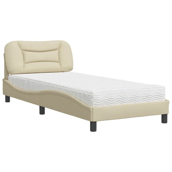 vidaXL Letto con Materasso Hvar Crema 80x200 cm in Tessuto