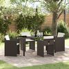 vidaXL Set da Pranzo per Giardino con cuscino 5 pcs Marrone polyrattan