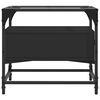 vidaXL Tavolino con Piano in Vetro Nero 50x50x45 cm Acciaio