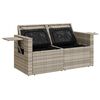 vidaXL Divano da Giardino con Cuscini 2 Posti Grigio Chiaro Polyrattan