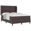 vidaXL Letto a molle con testiera Marrone scuro 140 x 200 cm Tessuto
