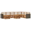 vidaXL Set di divani da esterno 9 pz Naturale Legno di Acacia Massello
