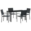 vidaXL Set da Pranzo per Giardino 5 pz Nero Rattan in PE