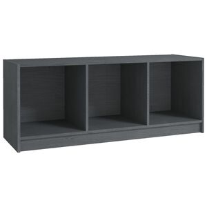 vidaXL Mobile Porta TV Grigio 104x33x41 cm in Legno Massello di Pino