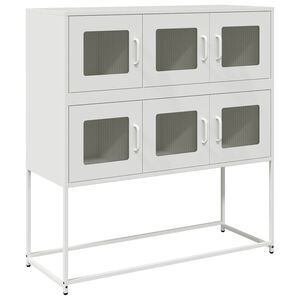 vidaXL Credenza Bianca 100,5x39x107 cm in Acciaio Laminato a Freddo
