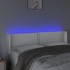 vidaXL Testiera a LED Bianca 147x16x78/88 cm in Similpelle