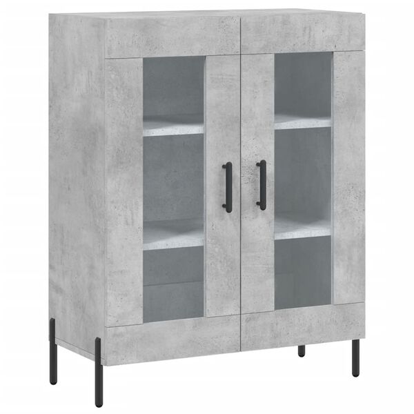 vidaXL Credenza Grigio Cemento 69,5x34x90 cm in Legno Multistrato