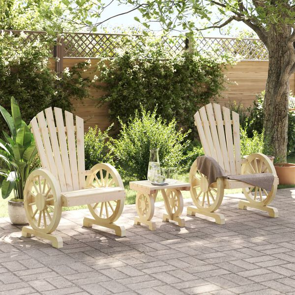 vidaXL Set Salotto da Giardino 3 pz in Legno Massello di Abete