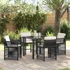 vidaXL Set da Pranzo per Giardino 5 pcs Nero polyrattan