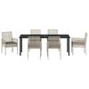 vidaXL Set da Pranzo per Giardino 7 pcs Grigio chiaro polyrattan