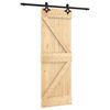 vidaXL Porta scorrevole Naturale e Nero 70 x 210 cm