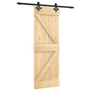 vidaXL Porta scorrevole Naturale e Nero 70 x 210 cm