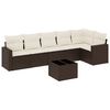 vidaXL Set Divani da Giardino 7 pz con Cuscini Marrone in Polyrattan