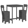 vidaXL Set Bar da Giardino 3 pz Grigio in Legno Massello di Pino