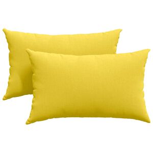 vidaXL Cuscini da Divano 2 pcs Giallo Chiaro 50 x 30 cm Tessuto