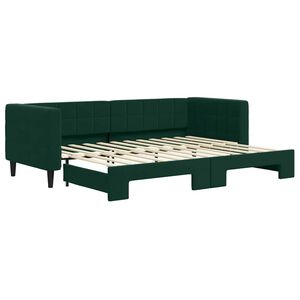 vidaXL Divano Letto con Letto Estraibile Verde Scuro 80x200cm Velluto