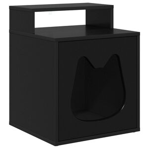 vidaXL Casa per Gatti Nero 42,5 x 40 x 53,5 cm Legno multistrato