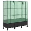 vidaXL Vaso da Giardino con Copertura per Serra e Ruote 3 pz Nero PP