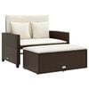 vidaXL Divano da Giardino a 2 Posti con Cuscini in Polyrattan Marrone