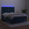 vidaXL Letto a Molle con Materasso e LED Blu Scuro 140x200 cm